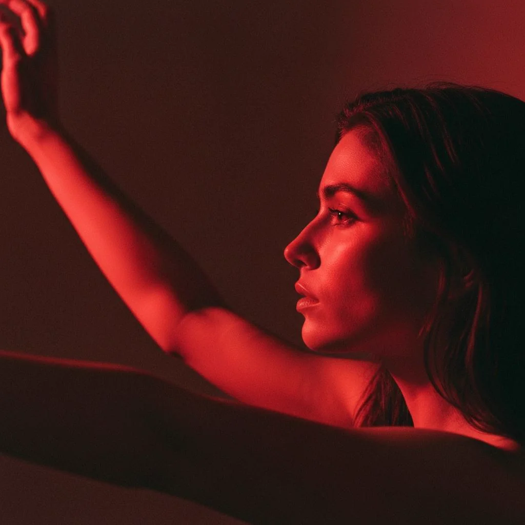 Portrait in deep red light
