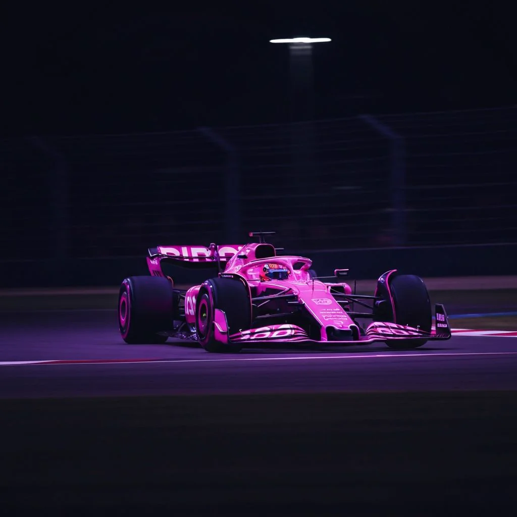 Neon-lit race car