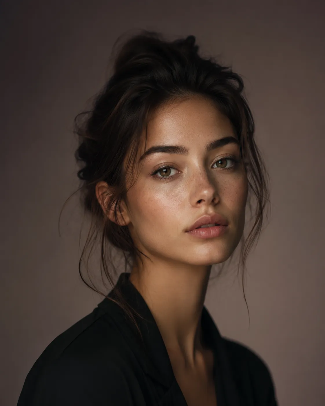 HD photo upscaler case recovering face, hair, and clothing detail in a portrait.