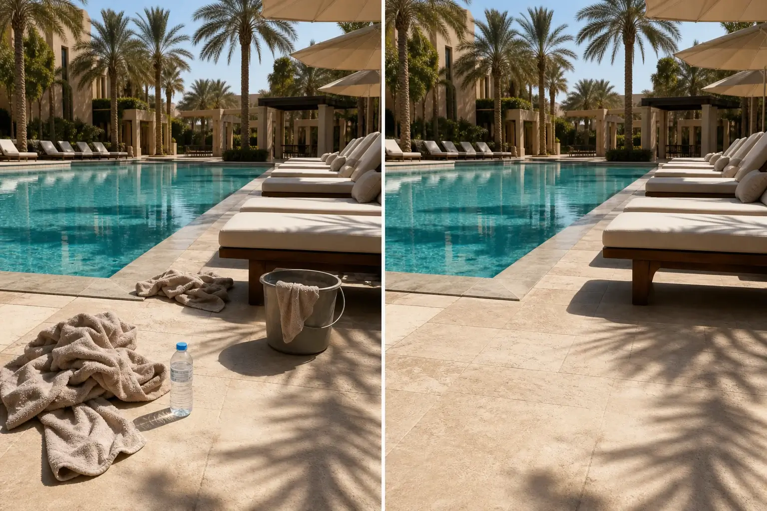 Remove object from photo before and after cleaning a pool deck creator post.