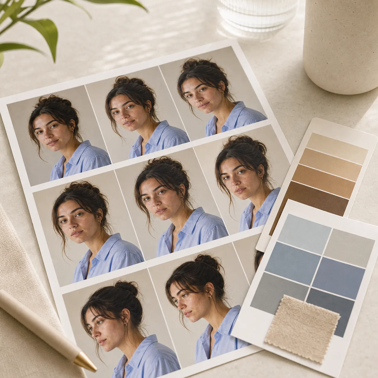 AI image editor feature polishing portrait exposure, color, and natural texture.